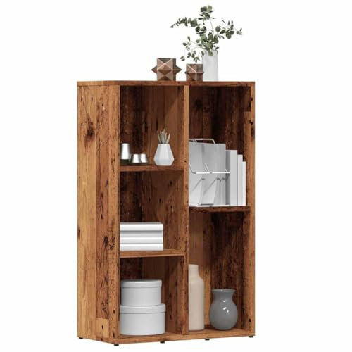 Gecheer Antik träbokhylla 45 x 25 x 80 cm i flera lager, skåp, CD-dörrskåp, bokhylla, CD-hållare, DVD-hållare, arkivering, kuber bokhylla, CD-hållare, avdelarbokhylla, P855780