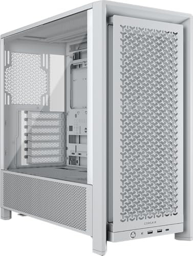 CORSAIR Frame 4000D RS Boîtier Modulaire PC De Taille Moyenne – 3X Ventilateurs RS, Système De Supports Infinirail, Convient Plusieurs Radiateurs 360mm, Compatible avec Cartes Mères Inversée – Blanc
