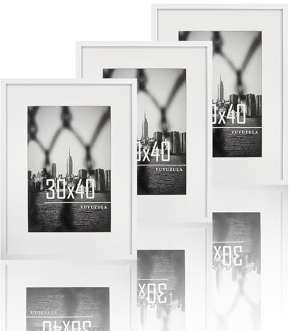 VUVUZULA Bilderramar 30x40 cm Vitt 3-pack Fotoramar Ram med passepartout Affischram