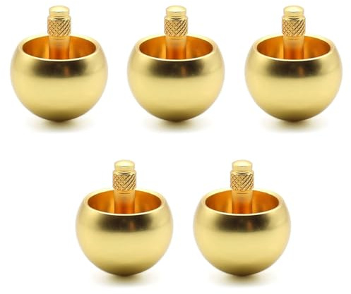Kznifmk 5 x Tippe Top Metall Flip Plus Top Kreisel aus Edelstahl Amazing Toy Gift, Golden