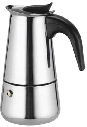Caffettiera Elegance in Acciaio Inox 4 Tazze - Moka Moderna per Caffè Italiano dal Gusto Ricco e Intenso