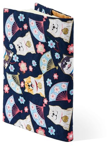 SUPERFINDINGS A5 Buchumschläge Indigoblau Akita Hund Waschbare Buchumschläge Stoffhüllen Für Bücher Weiche Stoffhüllen Für Taschenbuch Schutzhülle Für Hardcover Romane Leser
