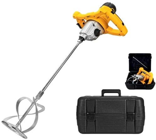 Mezcladora de Cemento Eléctrica VITO Pro-Power 1400W – Agitador Profesional con 2 Velocidades, Mango Ergonómico, Batidor Incluido, Capacidad de Mezcla 65 L, Ideal para Mortero Pintura y Hormigón