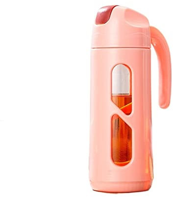 ETZRYSYB Oil Bottle 500ml Oil Bottle with Multifunctional Glass Seasoning Storage Dispenser Kitchen Tableware Gravy Boats(Pink)