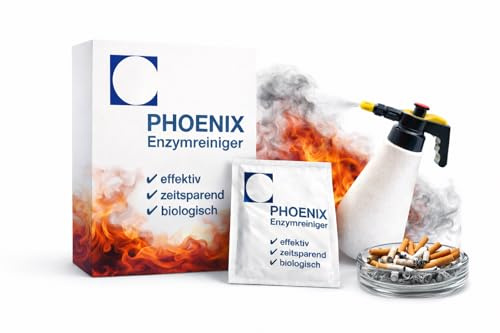 Nicotine Odour Remover Cigarette Odour Remover Phoenix Enzymreiniger 1 x 20 g Makes 1.0 L - 1.5 L Enzyme Cleaner (1.1 kg)