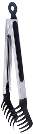 Pinzas para espaguetis para servir pasta, cuchara de pasta resistente con función de agarre, pinzas ergonómicas resistentes para alimentos para carne y barbacoas