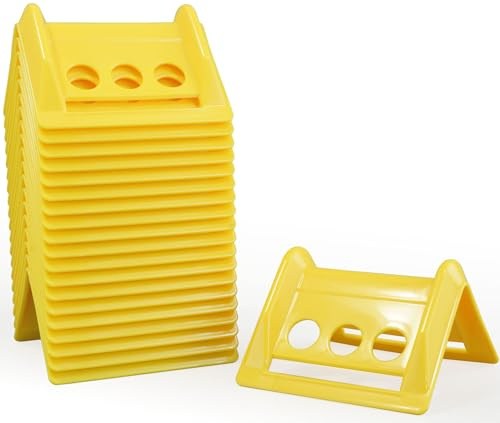Grivax Flatbed Corner Protectors with Connecting Straps, Heavy-Duty Poly Edge Guards for Cargo Straps & Loads, Yellow, 20 Pack