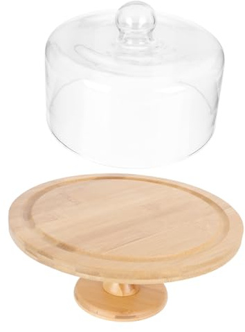 CONGARTENO Alzata per Dolci con in Vetro Trasparente Supporto Stabile per Torte e Dessert Vassoio Decorativo per Feste e Buffet per Compleanni e Speciali