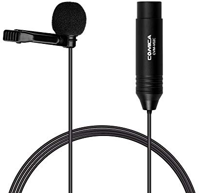 Rjrjc Microfono lavalier cardioide da bavero con spina XLR e alimentazione a 48 V, ideale per videocamere, registrazione video, streaming e interviste, Premium 1 pezzo
