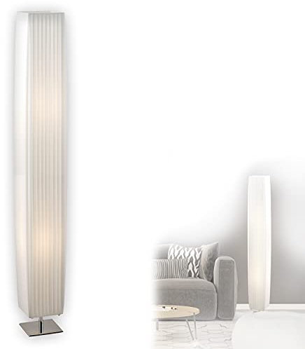 Stehleuchte mit Textil Lampenschirm 2 flammig Stehlampe Leselampe Wohnzimmerlampe (Deckenfluter, Standleuchte, Schlafzimmer Lampe, Standlampe, Höhe 119 cm, Breite 15 cm, Fassung 2 x E27)