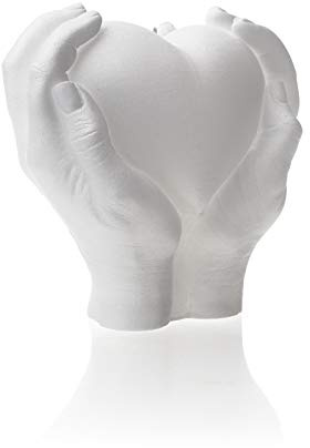 Candellana Kerze Hand Love Edition | Höhe: 16 cm | Weiß | Handgefertigt in der EU, 15.2 x 15.2 x 15.2 cm