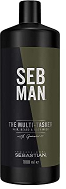 SEBASTIAN PROFESSIONAL The Multitasker: Champú Hombre Frescor Intenso 3-in-1: Piel, Cabello Y Barba, Cedro, 1000 Mililitro