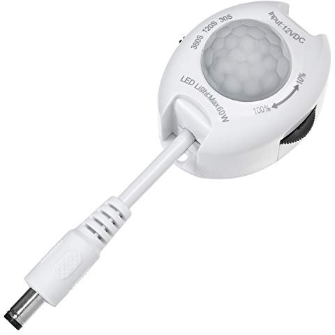 Maclean MCE242 Infrared Motion Detector Automatic Light Switch For LED Strips Max. 60W Detection Range 120 ° To 10m With Twilight Sensor Function Day/Night Detection