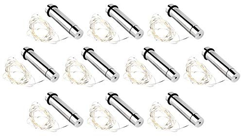 Ideen mit Herz Flaschenlichter mit je 20 LED-Lichtern | Draht-Lichterkette | 10 Stück