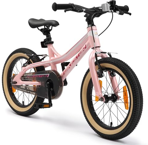 BIKESTAR Bicicleta Infantil Aluminio para niños y niñas a Partir de 4 años | Bici 16 Pulgadas con Freno en V | 16 Bici de montaña | Turquesa Blanco