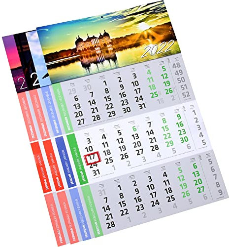 20 Stück 3-Monats-Kalender 2024 blau mit Ihrer Werbung 4-Farb-Werbedruck Officekalender Bürokalender