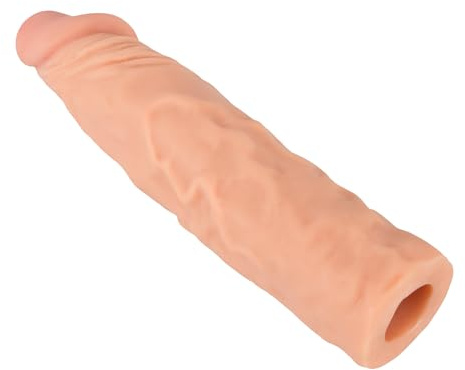 Nature Skin Extension Sleeve +3 - stimulierende Penishülle für Männer, verzögert Erektionen, naturgetreue Eichel und Reiz-Äderung