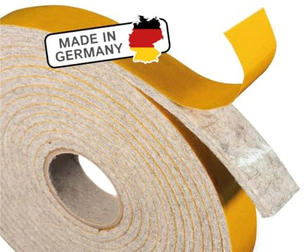 The Felt Store Filzband selbstklebend 30 mm breit, 4 mm dick, 4 m lang, grau - vielseitiger Filzstreifen, Klebefilz Ideal als Dichtungsband für Fenster und Türen oder als Klapperschutz