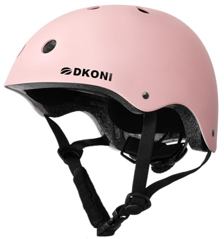DKONI Fahrradhelm Helm Kinder, verstellbar und für mehrere Sportarten geeignet, von Kleinkind bis Jugend, 3 Größen (Rosa, L:57-61cm)