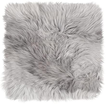 Sitzkissen aus Lammfell Farbe grau, Größe 40x40 cm