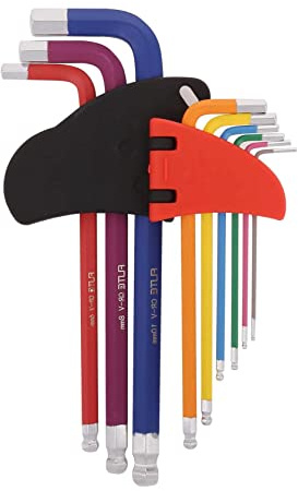 Binnan 9 teilig Innensechskantschlüssel Set Profi Innensechskant Satz mit langem Arm (1,5 mm - 10 mm)