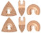 Ettonsun 6 Pcs Universal Carbide Oscillating Saw Blades, Mixed Multitool Blades Semicircle Triangular Finger Kit for Tile Grout Mortar Concrete Masonry