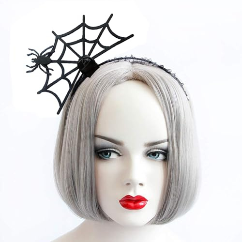 UDIKEFO Halloween spindelnät hårring cosplay maskerad spindel pannband tillbehör halloween huvudbonad för kvinnor (svart)