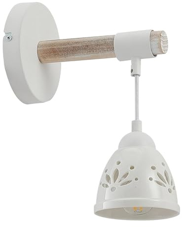 Lindby Wandleuchte, Wandlampe Innen Pimana (Landhaus Vintage Rustikal) aus Holz (1 flammig E14) - Wandstrahler Wandbeleuchtung Schlafzimmer/Wohnzimmer Wohnzimmerleuchte