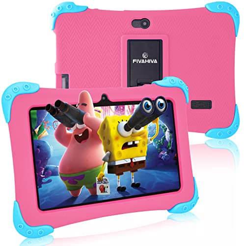 Fivahiva Kids Tablet 7 inch Android 12 with Proof Case, Parental Control, 2GB+32GB, HD Display, Dual Camera, WIFI, Bluetooth, Children for Ages 3-10