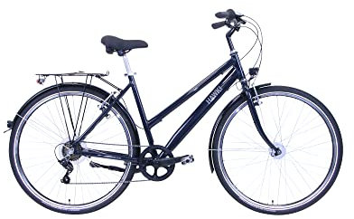 HAWK Citytrek Easy Blue Lady Damenfahrrad 28 Zoll (46 cm) I Leichtes Stadtfahrrad I Damen Fahrrad mit 7-Gang Kettenschaltung & Nabendynamo