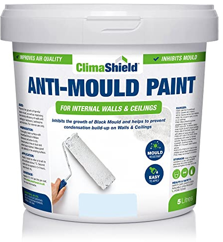 SmartSeal Anti Mould Paint - 5 Litres - For Bathroom, Kitchen and Bedroom Walls & Ceilings. Ultimate Protection Against Dangerous Mould - 5yr Mould Resistance - Frosted Blue Finish