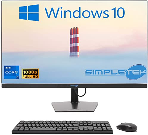 SIMPLETEK - PC All in One 24 FHD Core i7 Up to 3.60GHz | 8GB RAM SSD 240GB | Integrated HDMI Webcam - Mouse and Keyboard included