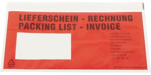 ratioform | Dokumententaschen Premium | Aufdruck Lieferschein - Rechnung | VE 500 STK | LxB 240 x 140 mm