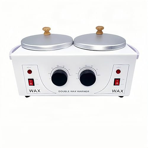 Sanqiao Professional Wax Warmer, Double Hot Wax Pots for Painless Hair Removal, Women Men Domestic Hair Salon Wax Heater Pot with Handle, Adjustable Temperature (200W)