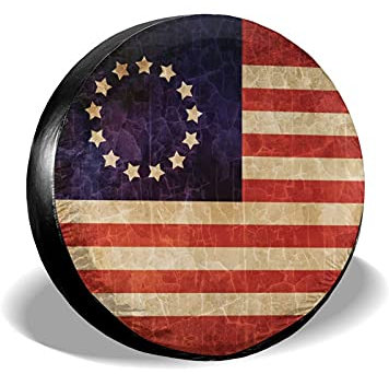Usa Betsy Ross Flagge Reserverad Reifenabdeckung Staubdicht Ersatzreifenabdeckungen Wasserdicht Reserveradabdeckung Universal Für Anhänger Rv Auto 16Inch