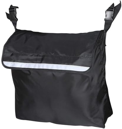 Rollstuhl Hängetasche Schwarz aus Wasserdichtem Nylon | 1 Stück, Verstellbare Clip Gurte, Große Kapazität, Passend für Kinderwagen und Trolleys