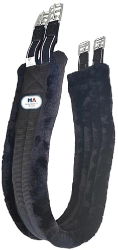 Majestic Ally Sottopancia imbottita in pile di visone, con elastici resistenti e ferramenta in acciaio inox, colore: marrone, 106,7 cm, 111,8 cm, 116,8 cm, 121,9 cm e 127 cm (nero, 122 cm)