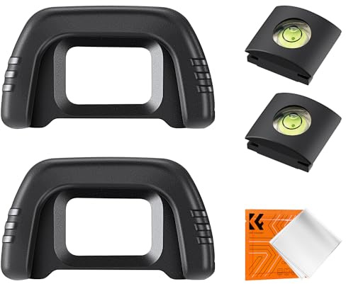 K&F Concept DK-21 Augenmuschel für Nikon D7000 D750 D610 D600 D300 D200 D100 D90 D80 D70 D70s, 2 Stück Augenmuschel mit 2 Wasserwaage