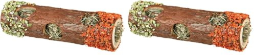 Trixie 60770 Natural Snack Tube Tunnel mit Heufüllung für kleine Nagetiere und Kaninchen (Hibiskusblüten, 20 cm / 25 g), 1 Stück (2er Pack)