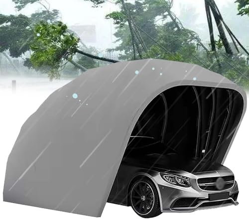 vhdurike Abri de Voiture Robuste amélioré, Garage Portable entièrement Automatique, abri de Voiture en Acier Inoxydable, auvent de carport étanche,5.5 * 2.5 * 2.3M/18 * 8.2 * 7.6FT