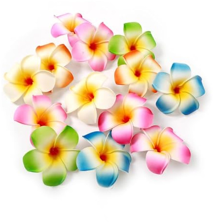 10 Stück bunte Hawaii Plumeria Blumen Clips - Hawaii Blume Haarspangen Strand Party Haarspangen künstliche tropische Blume Haarnadeln für Hochzeit Haarschmuck