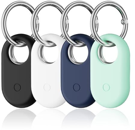 Fodral med nyckelring för Samsung Galaxy SmartTag 2, 4 st, mjuk silikon, reptålig, stötsäker