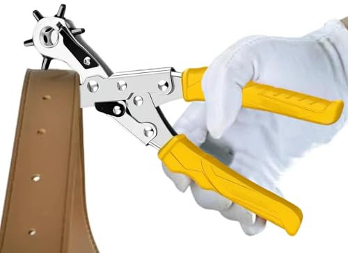 Locher für Leder – Rotierende Stanzzange, ergonomische Stanzwerkzeuge, spart Arbeit | Robustes Design, professionell, vielseitig für Uhrenarmbänder
