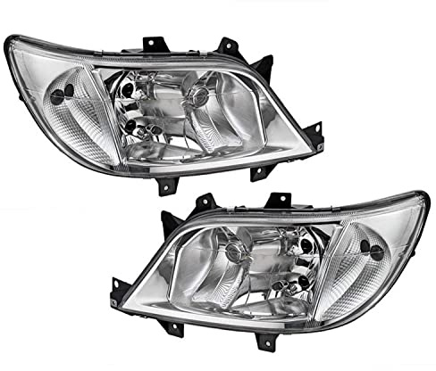 2x Scheinwerfer Frontscheinwerfer Rechts Links Kompatibel mit Mercedes Benz Sprinter 903 2003-2006 E-Prüf A9018202661 A9018202761