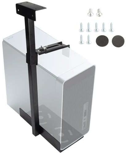 PC Halterung Unter Schreibtisch, Höhenverstellbarer Schreibtisch, Computer Halterung Tisch Für Meisten Computergehäuse, Bis 30 kg, Höhe Verstellbar 50-530 mm, 360° Drehbar