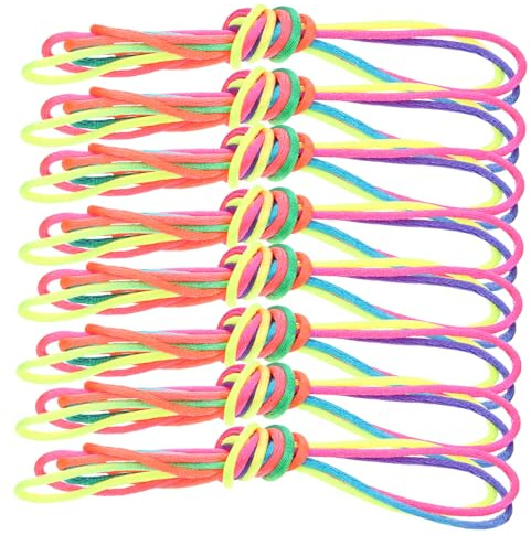 ZUNOXAZ 20 pcs Finger String Rainbow Colored Cats Cradle Game Stretchy Chinese Hand Coordination Strings for Creative Interactive Play