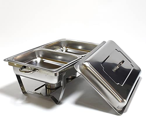SUPYINI Set Scaldavivande per Buffet in Acciaio Inossidabile con 2 Vassoi per Hotel, Ristorante
