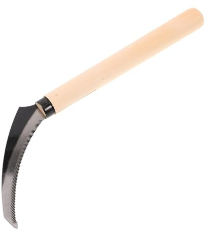 Sosoport Falcetto Manuale da Giardino con Lama Seghettata Ultra Fine Attrezzo Multifunzione per Diserbo e Taglio Prato Coltello per e Radici con Manico Lungo Strumento Portatile per