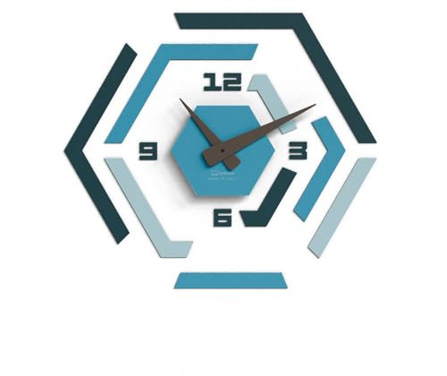 Giallobus - Orologio da Parete Adesivo Modulare Geotime - Hive - Legno Mdf - Geotime - 01H_Reel - Orologio da parete moderno - Numeri adesivi 3d - Costruzione modulare