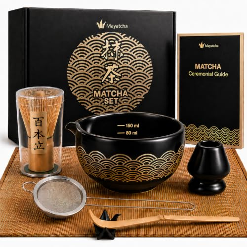 Matcha Set Japanisch – Matcha Schale mit Ausguss & Messskala